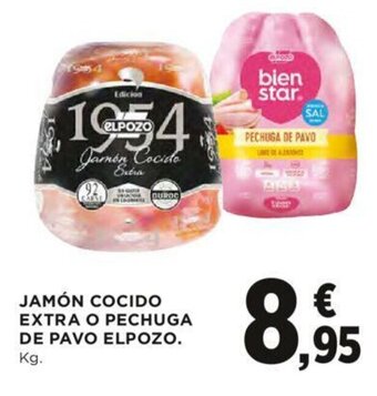 Hipercor Jamón Cocido Extra O Pechuga De Pavo ElPozo oferta