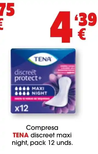 TOP Cash & Carry Compresa TENA discreet maxi night, pack 12 unds. oferta