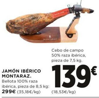 Hipercor Jamón Ibérico Montaraz oferta