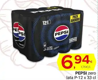 Supermercados Dani PEPSI zero lata P-12 x 33 cl oferta