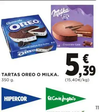 Hipercor Tartas Oreo O Milka 350g oferta