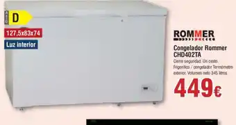FROIZ Congelador Rommer CHD402TA oferta