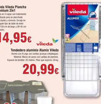 FROIZ Tendedero aluminio Alumix Vileda oferta