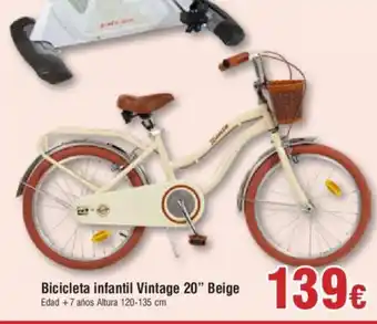 FROIZ Bicicleta infantil Vintage 20" Beige oferta