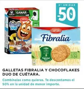Hipercor Galletas Fibralia Y Chocflakes Duo De Cuétara oferta