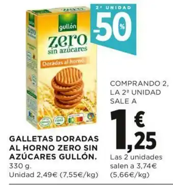 Hipercor Galletas Doradas Al Horno Zero Sin Azúcares Gullón 330g oferta