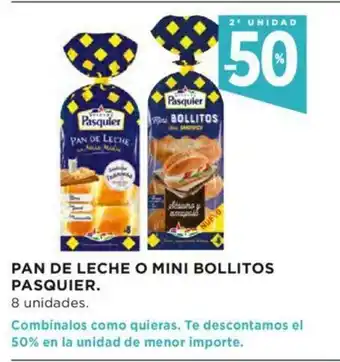 Hipercor Pan De Leche O MIini Bollitos Pasquier oferta