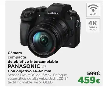 El Corte Inglés Cámara compacta de objetivo intercambiable PANASONIC G7 oferta