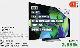 El Corte Inglés Televisor OLED LG 77" OLED77C36LC oferta