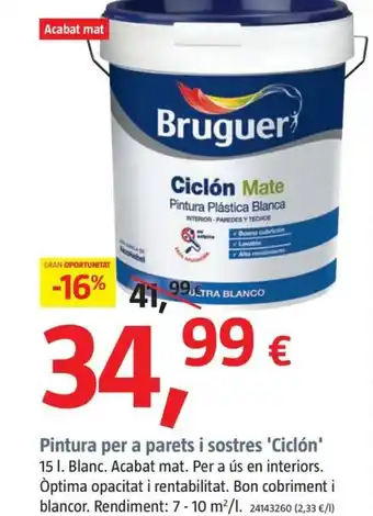 Bauhaus Pintura per a parets i sostres 'Ciclón' oferta