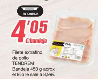 SPAR Fragadis Filete extrafino de pollo TENDREM Bandeja 450 g aprox oferta