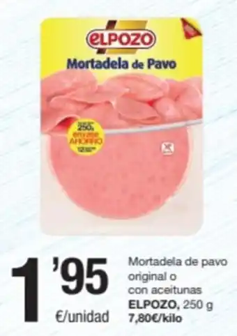 SPAR Fragadis Mortadela de pavo original o con aceitunas ELPOZO, 250 g oferta
