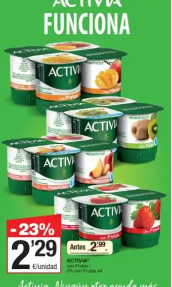 SPAR Fragadis ACTIVIA con Frutas/ 0% con Frutas x4 oferta