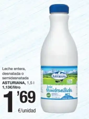 SPAR Fragadis Leche entera, desnatada o semidesnatada ASTURIANA, oferta