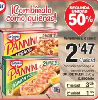 SPAR Fragadis Panninis barbacoa o jamón y queso DR. OETKER, 250 g oferta