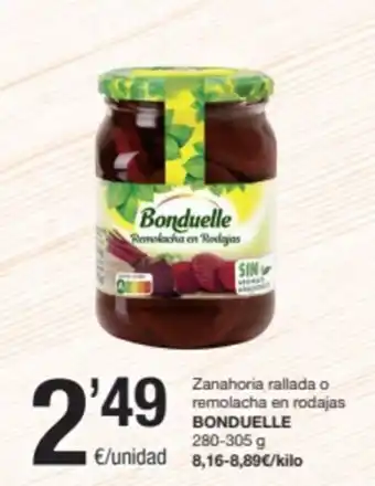 SPAR Fragadis Zanahoria rallada o remolacha en rodajas BONDUELLE 280-305 g oferta