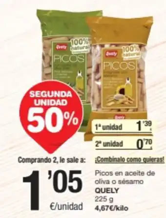 SPAR Fragadis Picos en aceite de oliva o sésamo QUELY 225g oferta