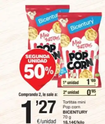 SPAR Fragadis Tortitas mini Pop corn BICENTURY 70 g oferta