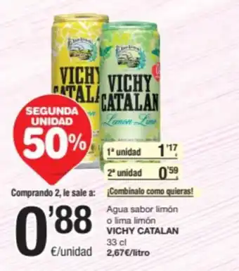 SPAR Fragadis Agua sabor limón o lima limón VICHY CATALAN oferta