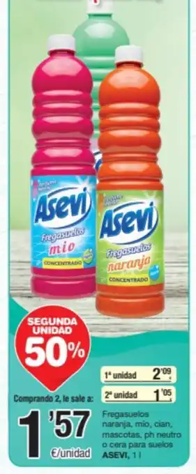 SPAR Fragadis Fregasuelos naranja, mio, cian, mascotas, ph neutro o cera para suelos Cunidad ASEVI, 11 oferta