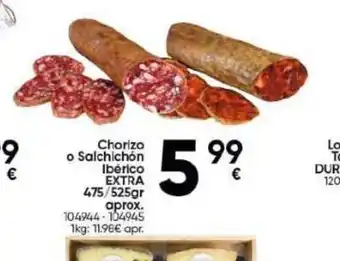 Family Cash Chorizo o Salchichón Ibérico EXTRA 475/525gr oferta