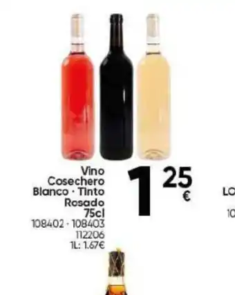 Family Cash Vino Cosechero Blanco Tinto Rosado 75cl oferta