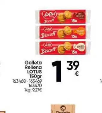 Family Cash Galleta Rellena LOTUS 150gr oferta