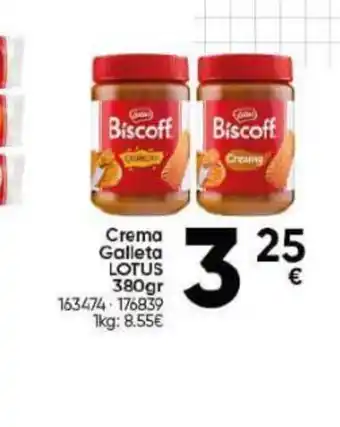 Family Cash Crema Galleta LOTUS 380gr 163474-176839 oferta