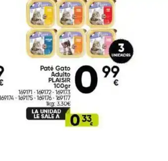 Family Cash Paté Gato Adulto PLAISIR 100gr oferta