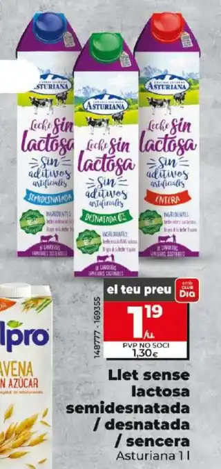 Dia Llet sense lactosa semidesnatada oferta