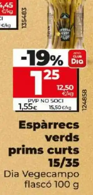 Dia Espàrrecs verds prims curts 15/35 oferta