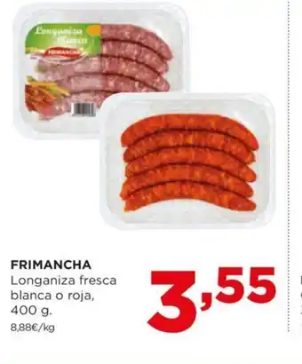 Alimerka FRIMANCHA Longaniza fresca blanca o roja, oferta