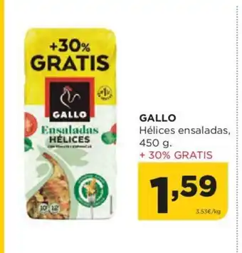 Alimerka GALLO Hélices ensaladas, oferta