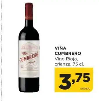 Alimerka VIÑA CUMBRERO Vino Rioja, crianza, 75 cl. oferta