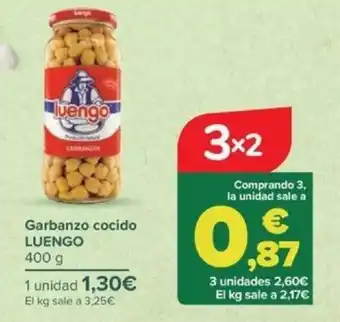 Carrefour Garbanzo cocido LUENGO 400 g oferta