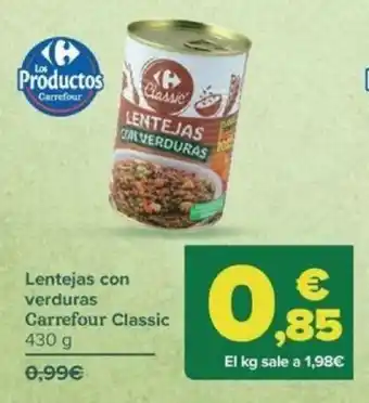 Carrefour Lentejas con verduras Carrefour Classic oferta