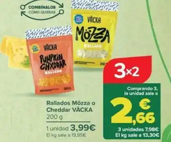 Carrefour Rallados Mözza o Cheddar VÄCKA oferta