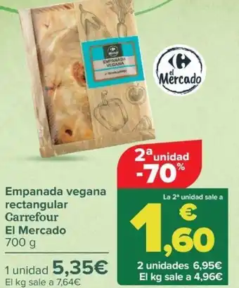 Carrefour Empanada vegana rectangular Carrefour El Mercado 700 g oferta