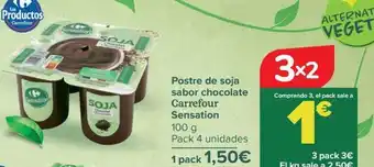 Carrefour Postre de soja sabor chocolate Carrefour Sensation oferta