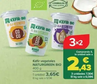 Carrefour Kéfir vegetales NATURGREEN BIO 400 g oferta