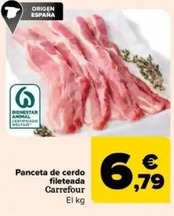 Carrefour Panceta de cerdo fileteada Carrefour oferta