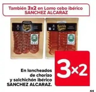 Carrefour En loncheados de chorizo y salchichón ibérico SANCHEZ ALCARAZ. oferta