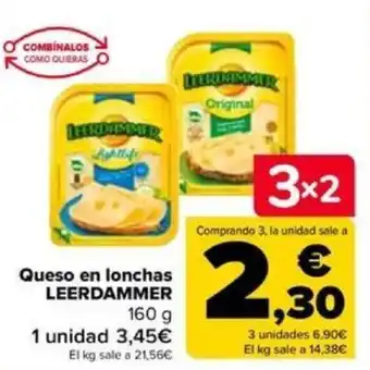 Carrefour Queso en lonchas LEERDAMMER 160 g oferta