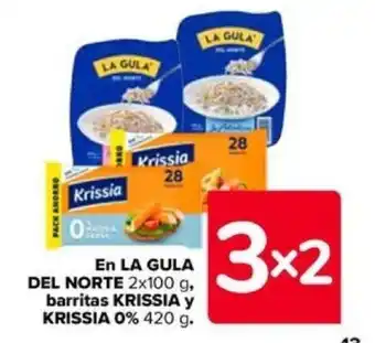Carrefour En LA GULA DEL NORTE 2×100 g, barritas KRISSIA Y oferta