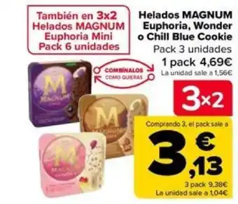 Carrefour Helados MAGNUM Euphoria, Wonder o Chill Blue Cookie oferta