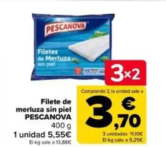 Carrefour Filete de merluza sin piel PESCANOVA 400 g oferta