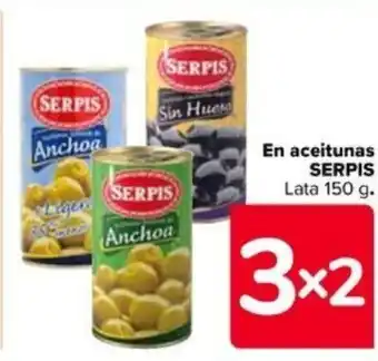 Carrefour En aceitunas SERPIS Lata 150 g. oferta