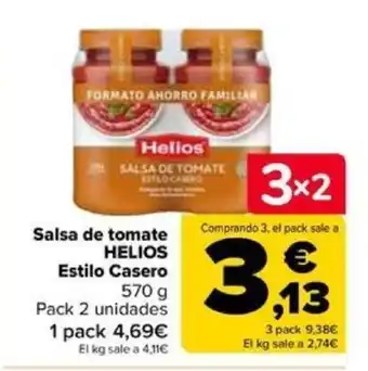Carrefour Salsa de tomate HELIOS Estilo Casero 570 g oferta