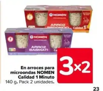 Carrefour En arroces para microondas NOMEN Calidad 1 Minuto oferta