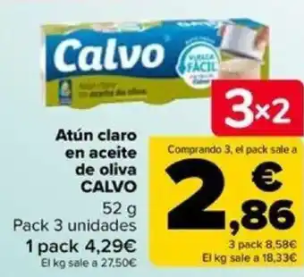 Carrefour Atún claro en aceite de oliva CALVO 52 g oferta